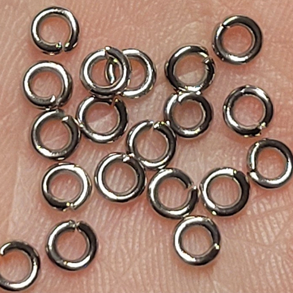 ☆ 4mm 10pcs 1mm/18ga 304 Surgical Stainless Steel Open Jump Rings DIY